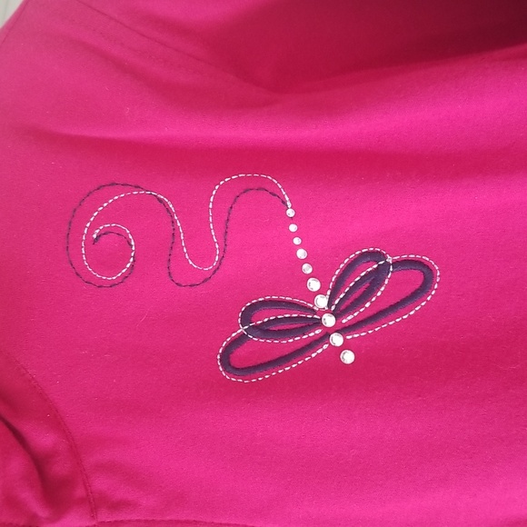 Alfred Dunner Pink Rhinestone Dragonfly Embroidered Lightweight Jacket - Picture 3 of 12